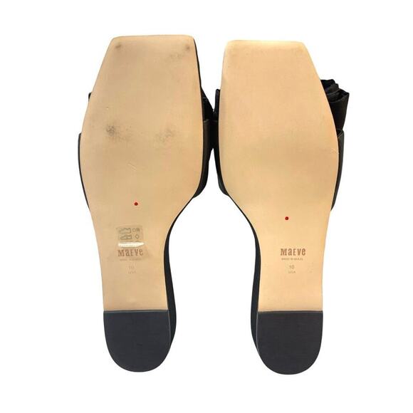 Maeve by Anthropologie Bow Micro Wedge Sandals in Black Size10 NEW - Picture 7 of 8